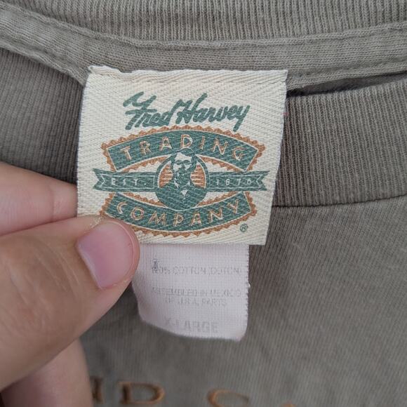 Fred Harvey Trading Co Grand Canyon Embroidered Graphic Tee XL Tan 100% Cotton - Picture 3 of 5